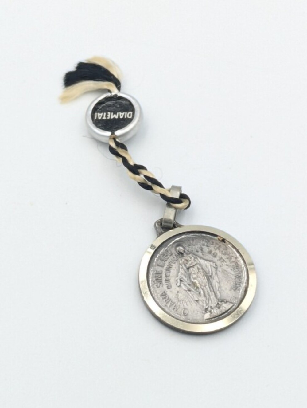 Vintage French Miraculous Medal pendant charm catholic